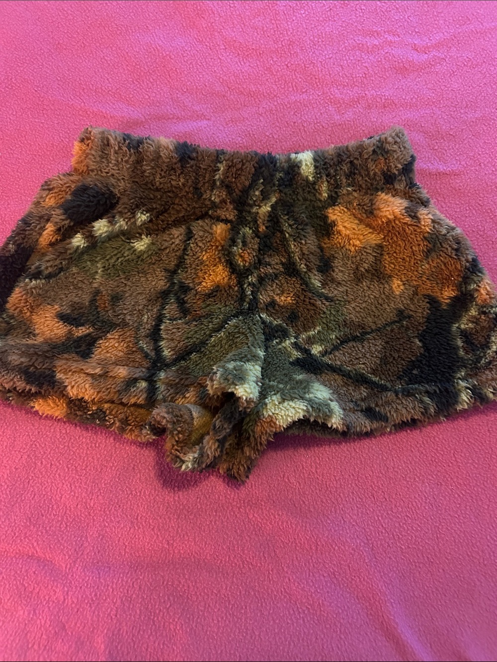 Plush Camo-Print Women’s Athletic Shorts - Brown